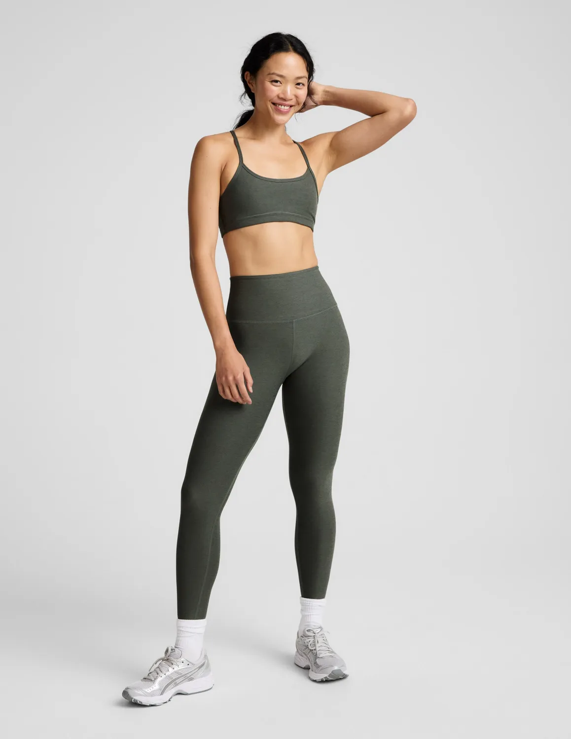 Beyond Yoga Spacedye Slim Racerback sportbh Dusty Forest mörkgrön