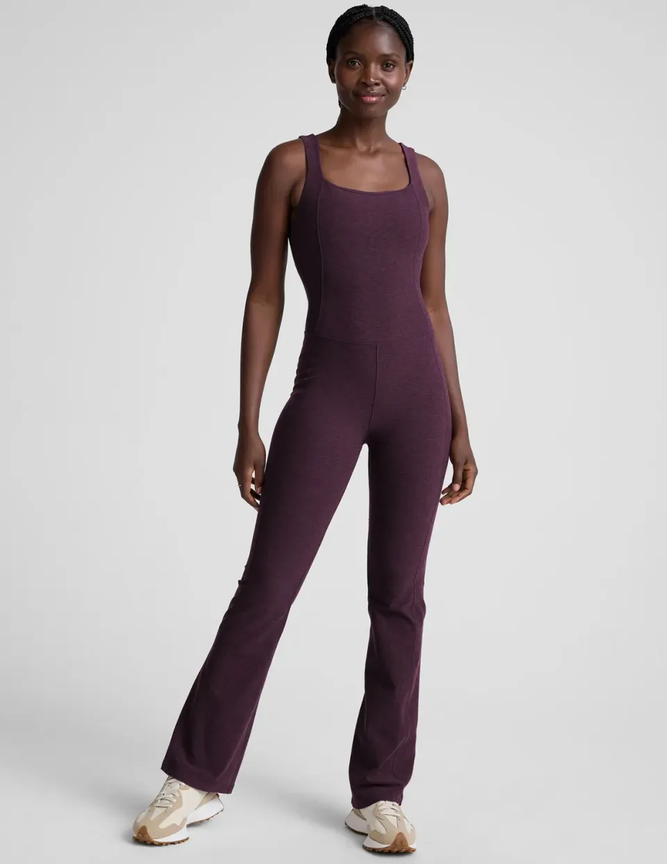 Beyond Yoga Spacedye Always Bootcut jumpsuit Eggplant Purple