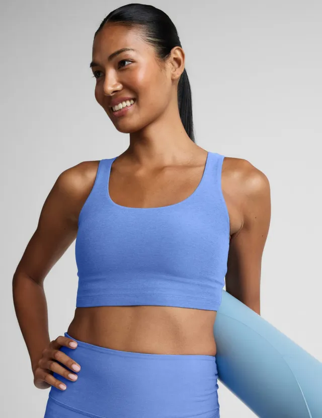 Beyond Yoga Spacedye Twister Cropped Tank linne Wild Flower Blue mjuk