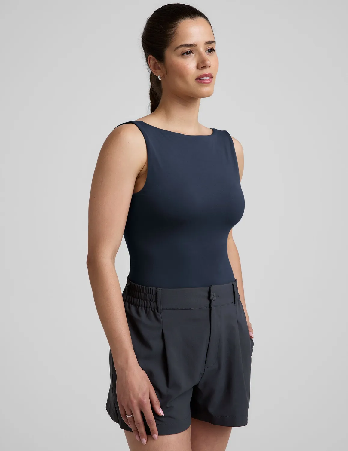 Beyond Yoga Eclipse Open Back Tank linne Nocturnal Navy blå