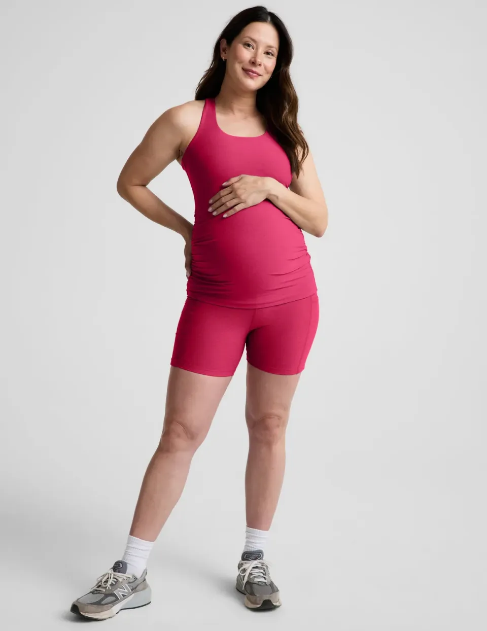 Beyond Yoga Spacedye Maternity Tank linne röd gravid