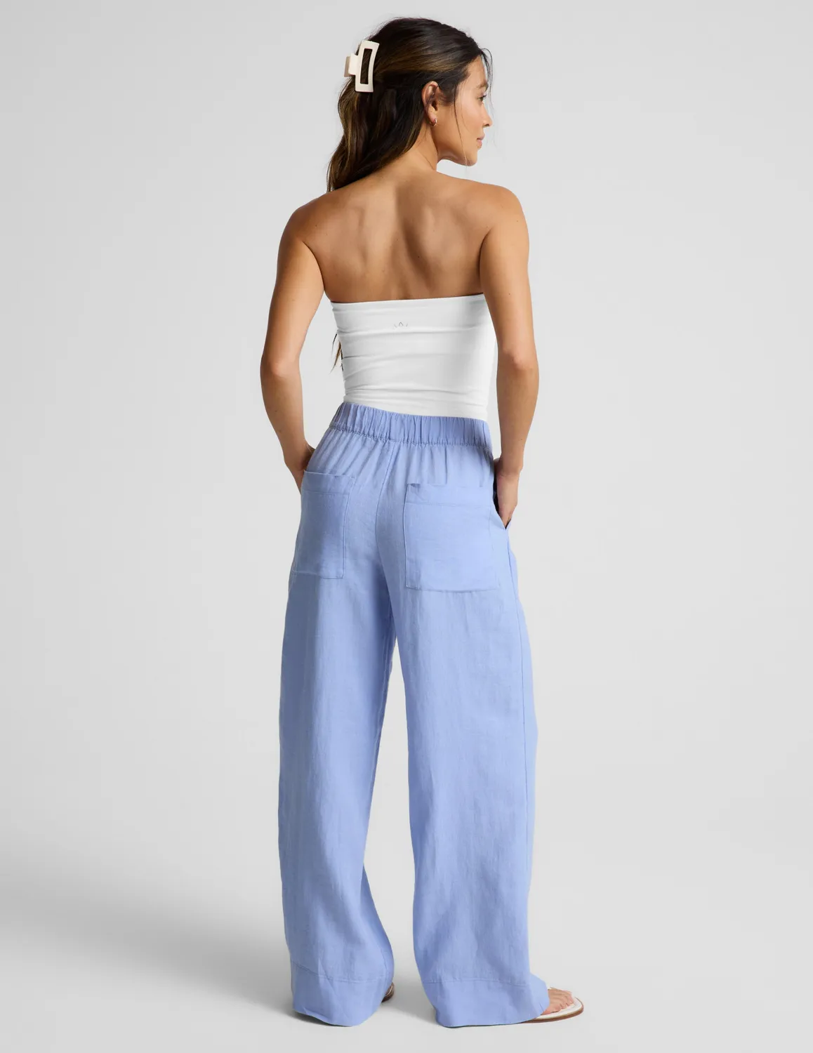 Beyond Yoga SoftWash Linen Easy Wide Leg Pant 29" byxor Periwinkle