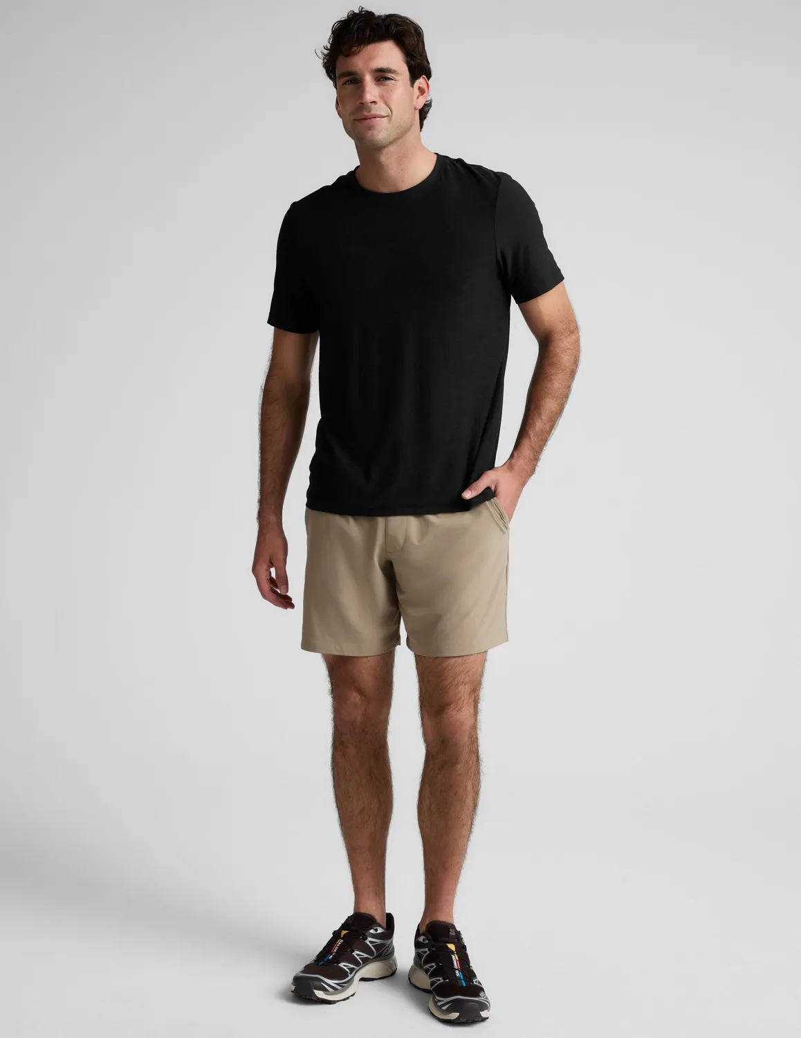 Beyond Yoga Pivotal 2.0 träningsshorts Mushroom 7"