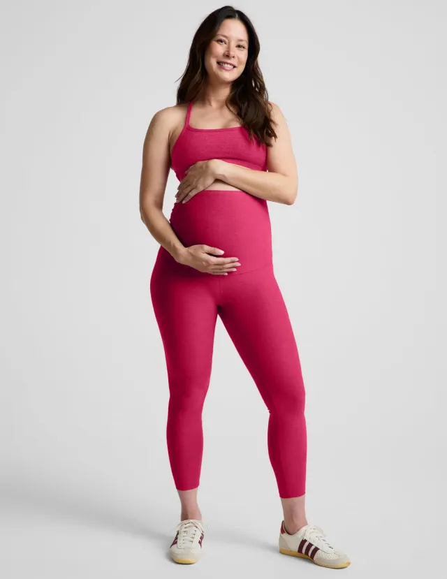 Beyond Yoga Spacedye Love the Bump mammaleggings Berry Red midi