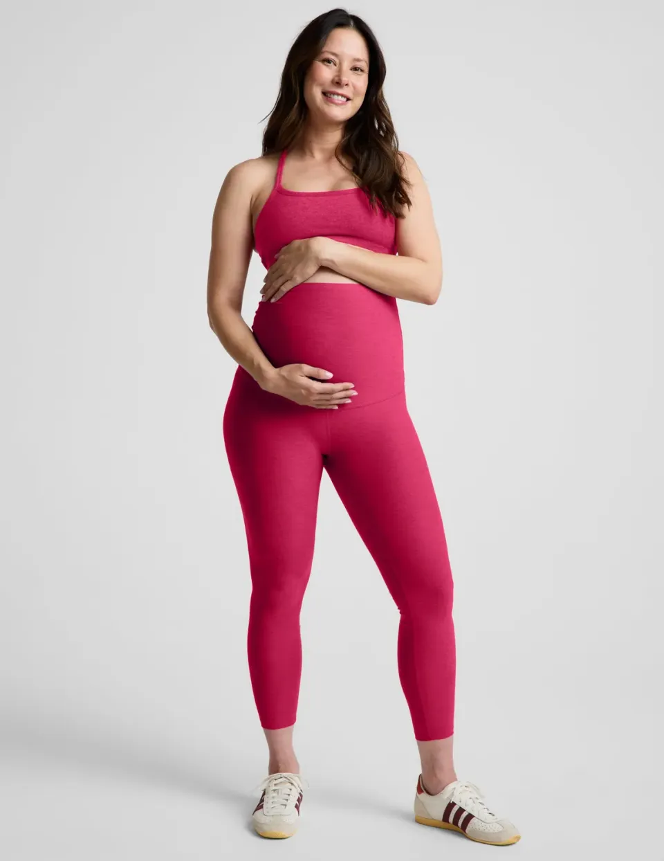 Beyond Yoga Spacedye Love the Bump mammaleggings Berry Red midi