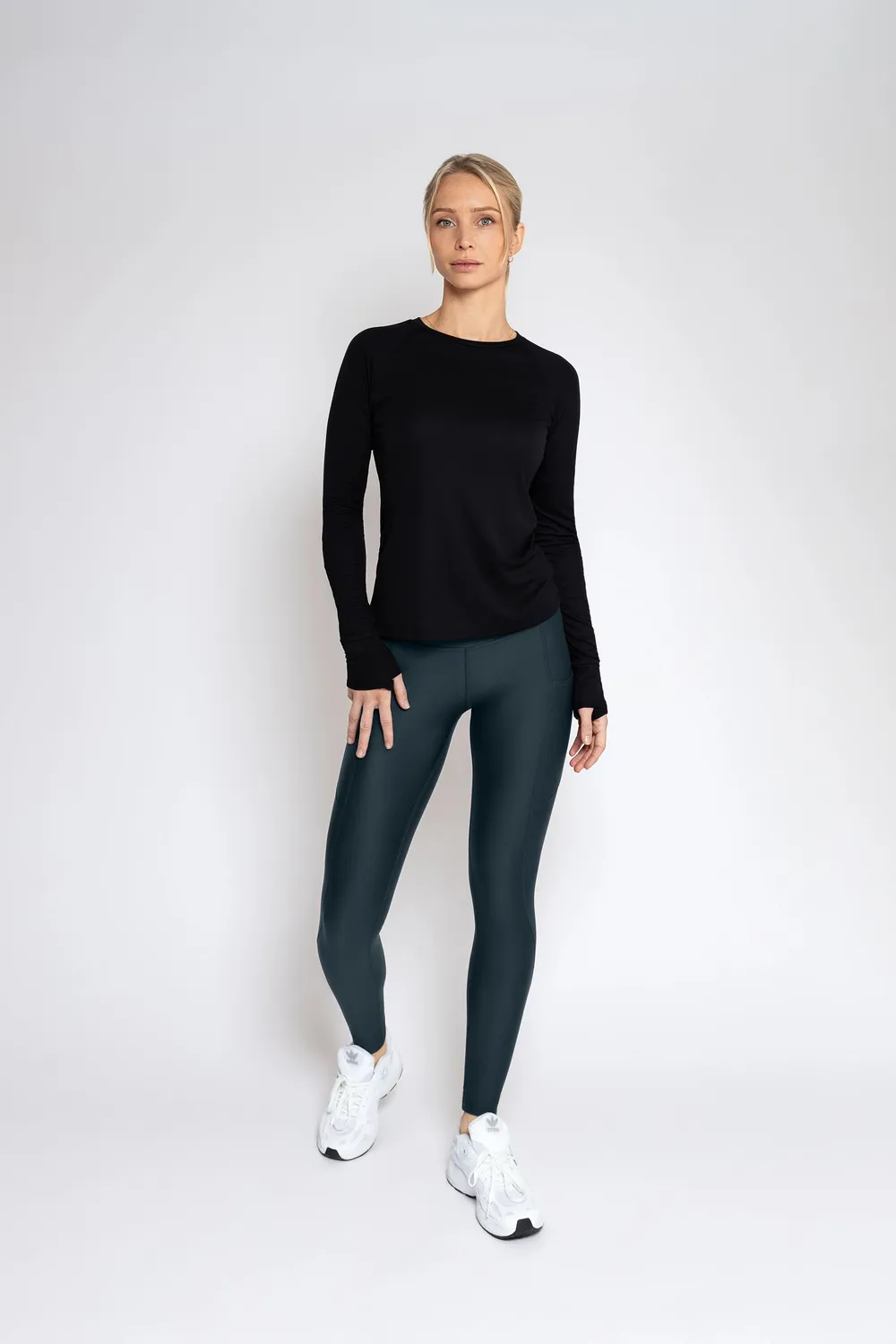 Tripulse LUX långärmad träningströja Eucalyptus Green Tencel