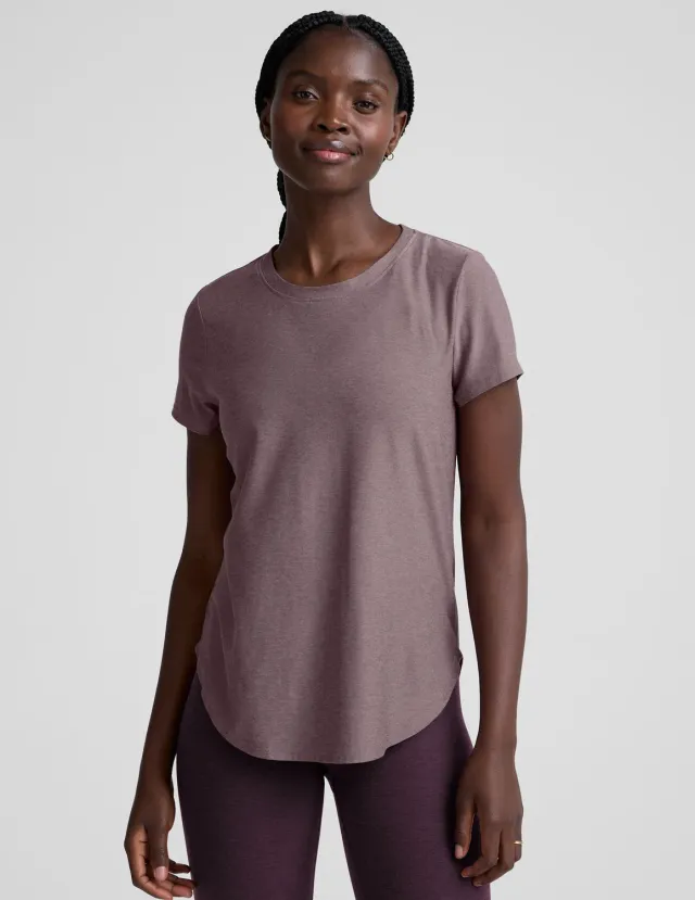Beyond Yoga Featherweight On The Down Low T-shirt Soft Violet Dusk Heather luftig