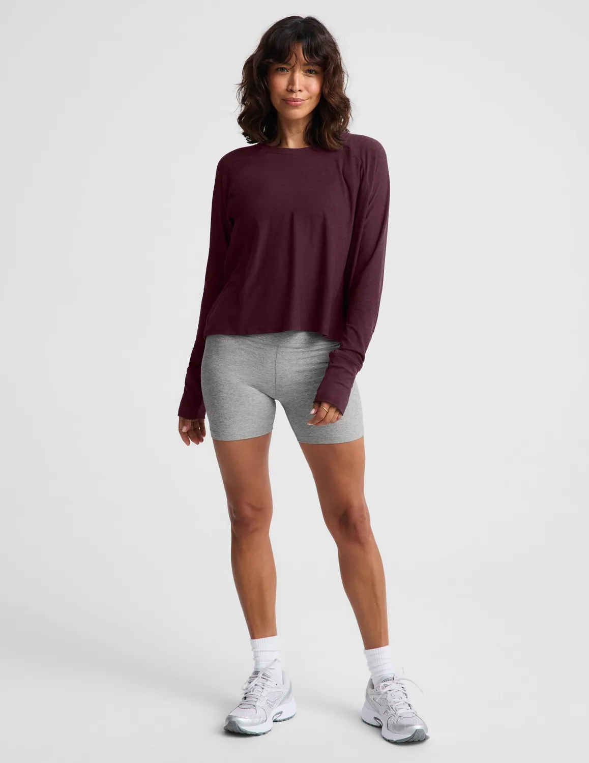 Beyond Yoga Featherweight Daydreamer Pullover långärmad tröja cabernet mjuk