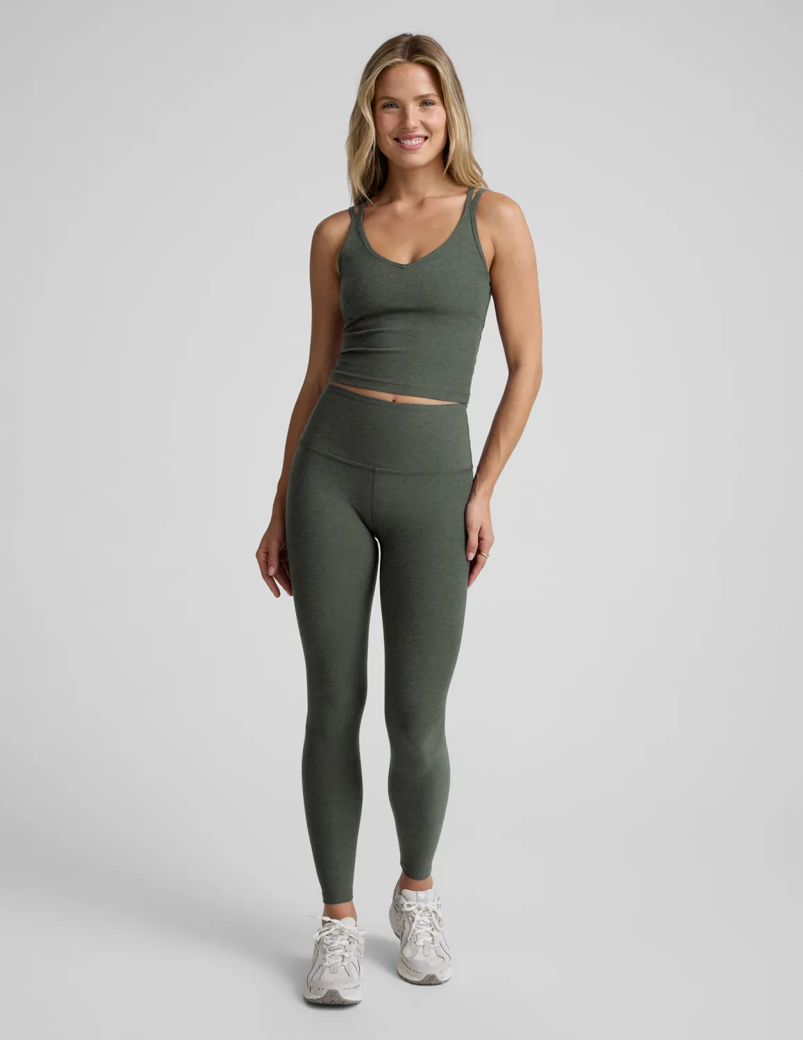 Beyond Yoga Spacedye Get Across Tank träningslinne Dusty Forest Heather