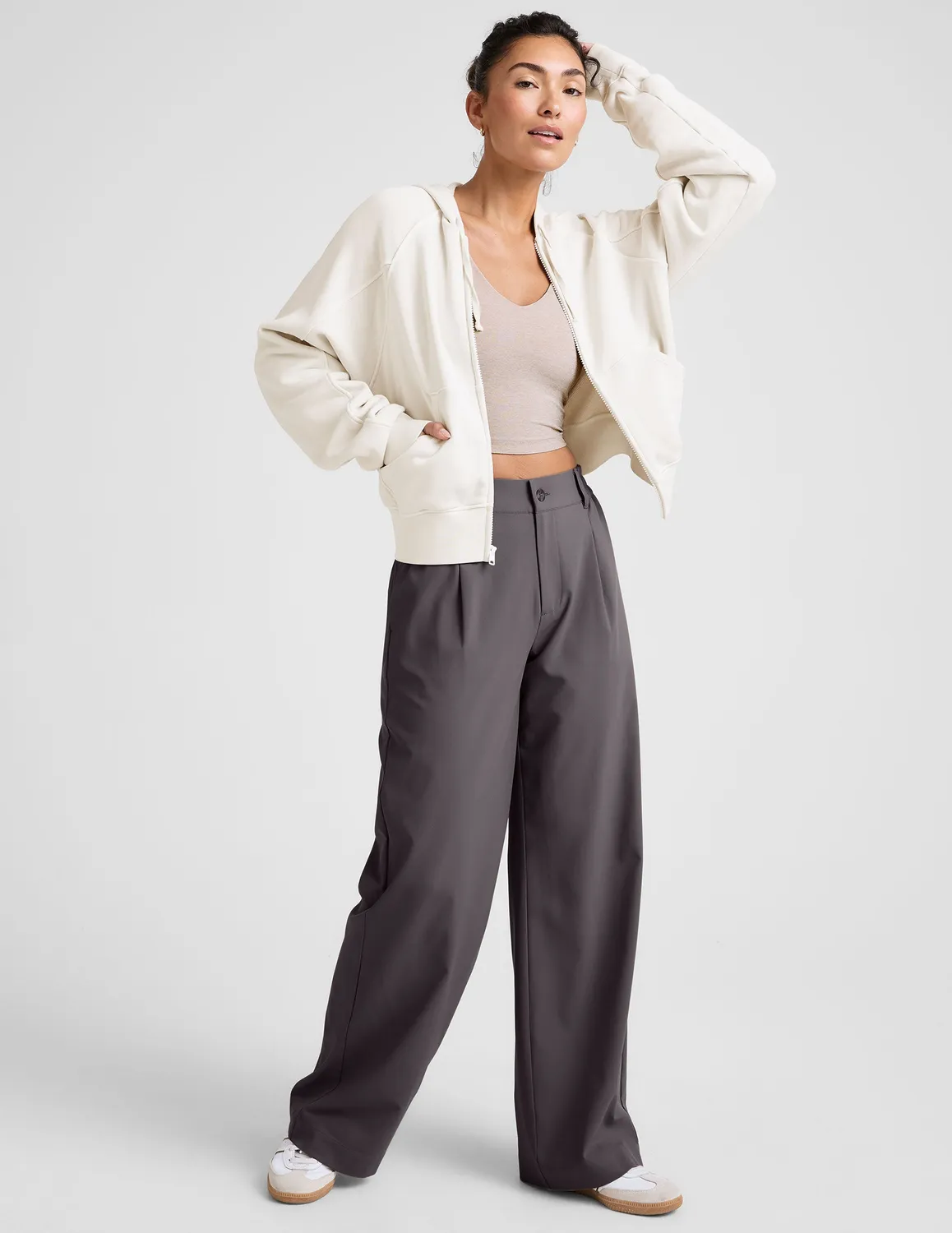 Beyond Yoga Status Wide Leg Trouser 31" byxor Soft Umber vida