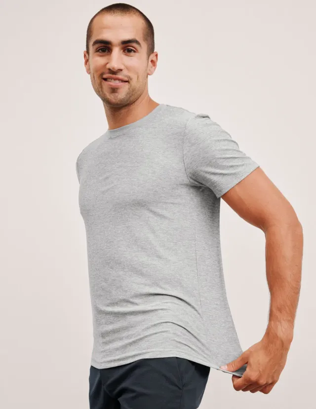 Beyond Yoga Always Beyond Men's Crew Tee 2.0 t-shirt Silver Mist relaxed