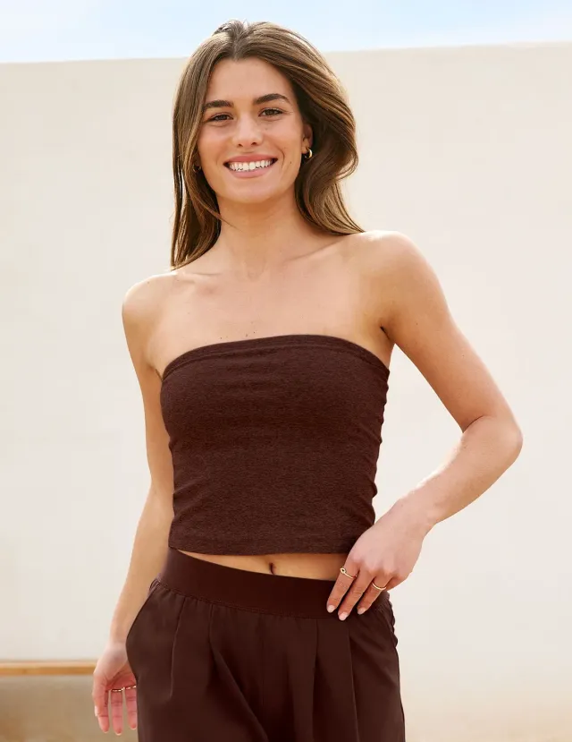Beyond Yoga Spacedye Strapless Top tubtopp Iced Mocha