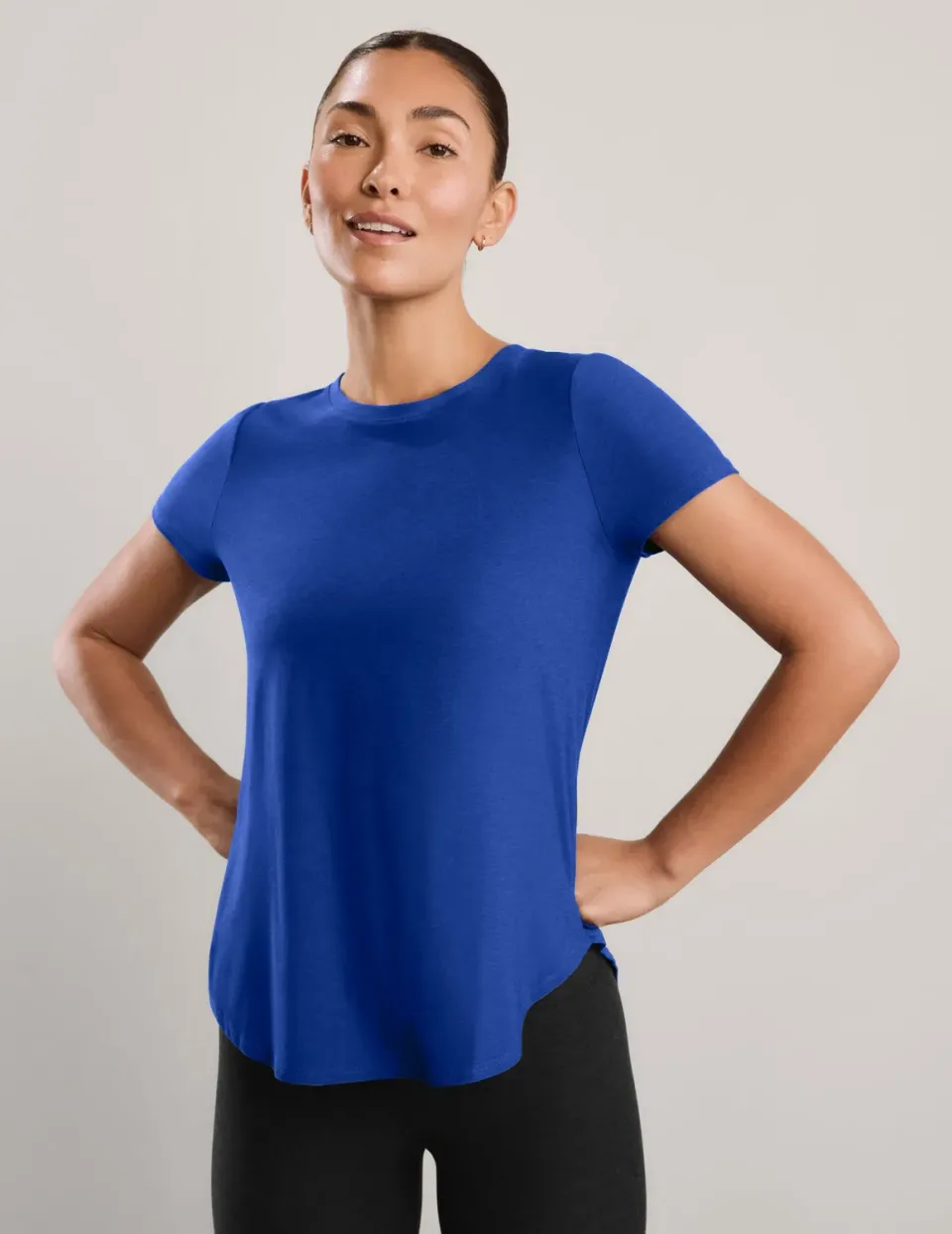 Beyond Yoga Featherweight On The Down Low T-shirt Ultra Blue Heather tunn