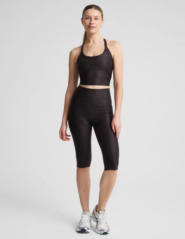 Beyond Yoga SoftMark High Waisted Pedal Pusher leggings Cocoa Plum Leopard