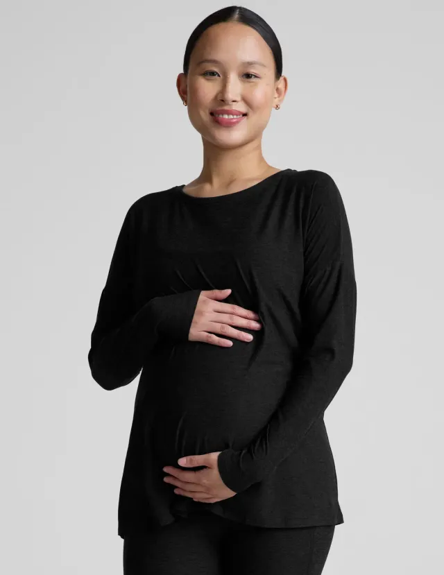 Beyond Yoga Featherweight mammalångärmad topp svart