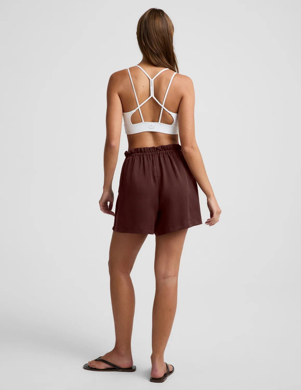 Beyond Yoga Sunkissed Cupro Drawstring Shorts Iced Mocha cupro