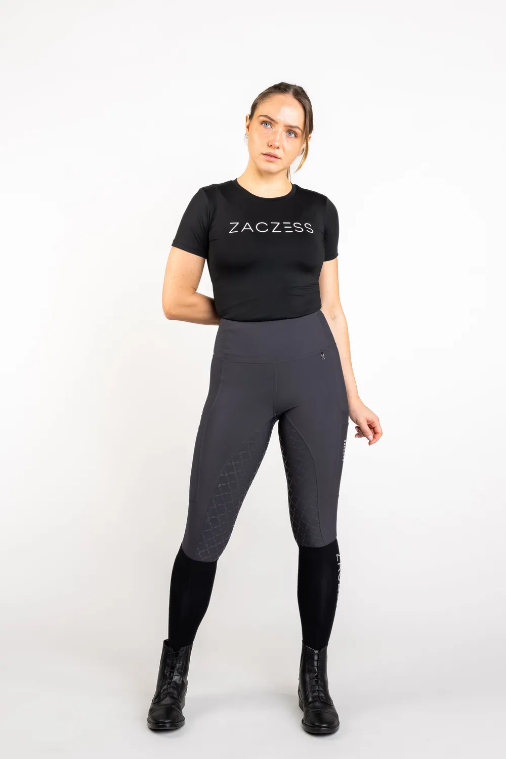 ZacZess Ohio ridleggings graphite full grip hög midja