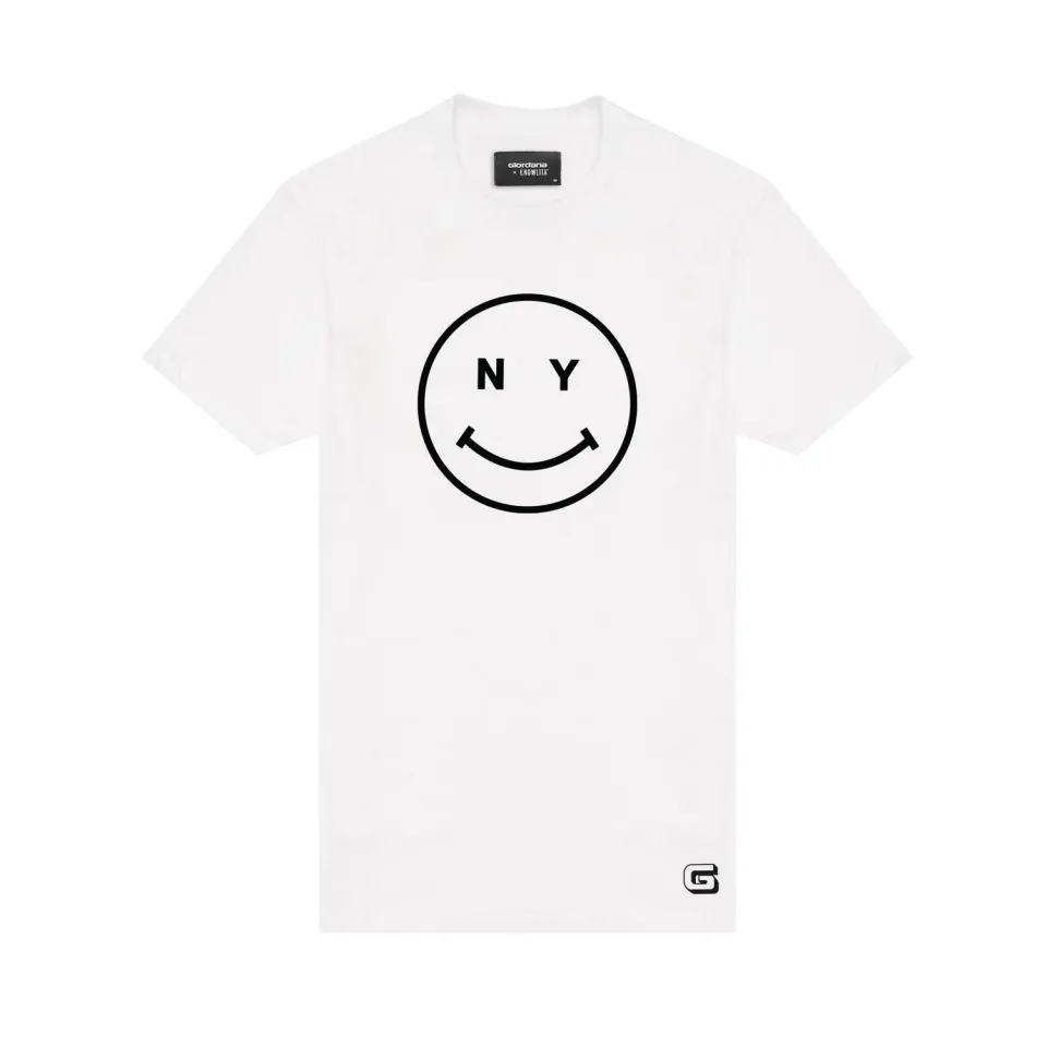 Giordana Knowlita New York Smiley t-shirt vit bomull