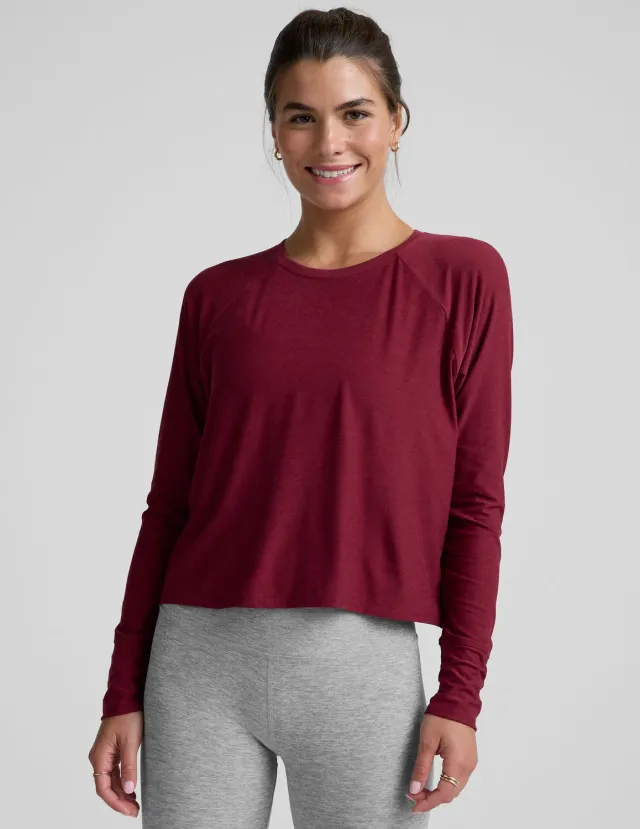 Beyond Yoga Featherweight Daydreamer Pullover långärmad tröja ruby rush mjuk