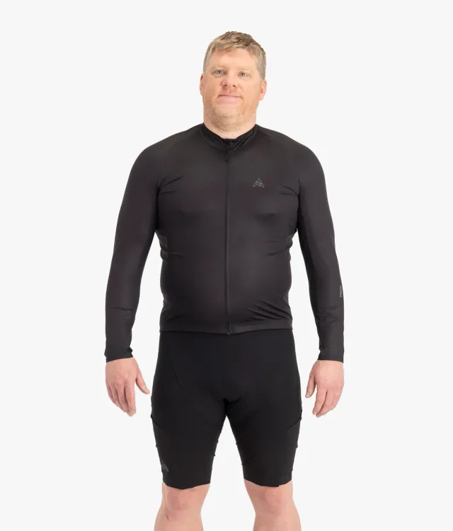 7MESH Atlas cykeltröja herr lång ärm Black fickor