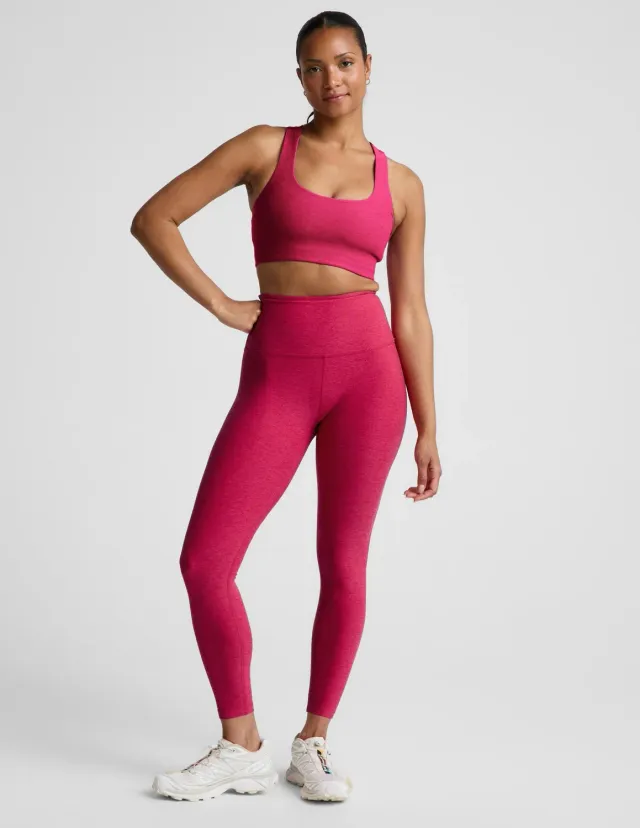 Beyond Yoga Spacedye Caught In The Midi High Waisted tights Berry Red mjuk
