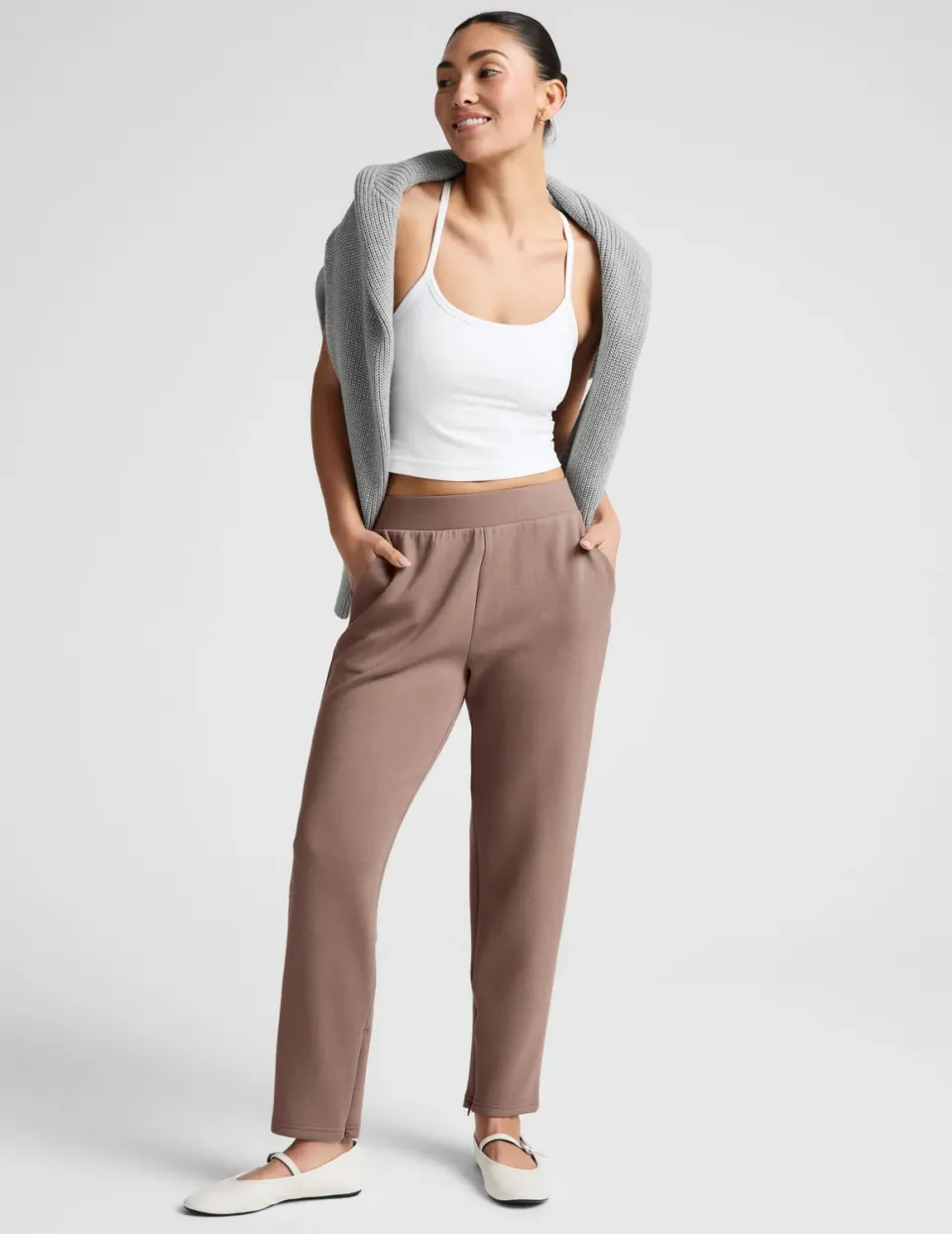Beyond Yoga SoftSpring Tapered Byxor Rosey Taupe mid-rise