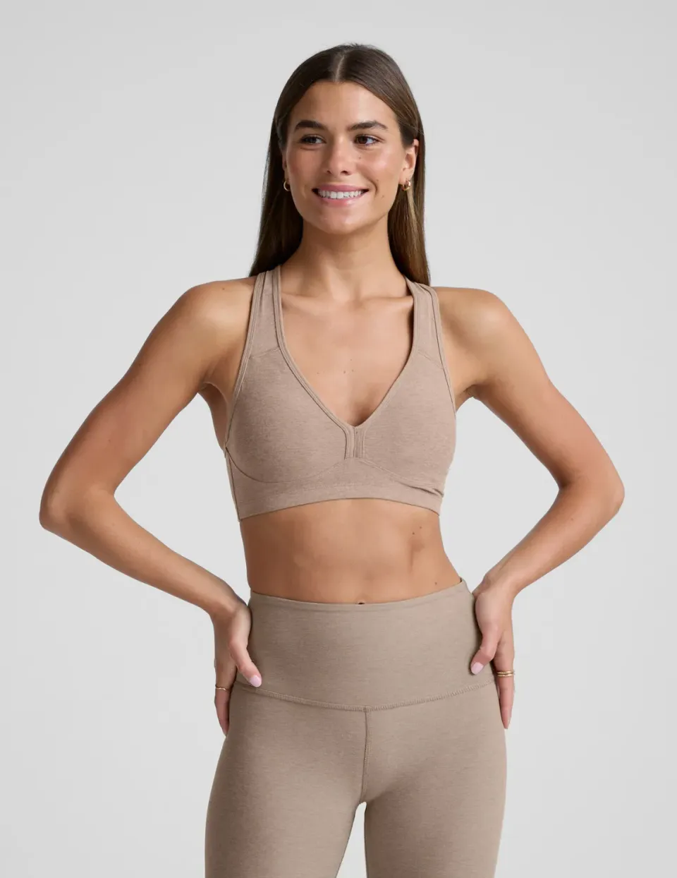 Beyond Yoga Spacedye Lift Your Spirits sport-bh Birch Heather vadderad