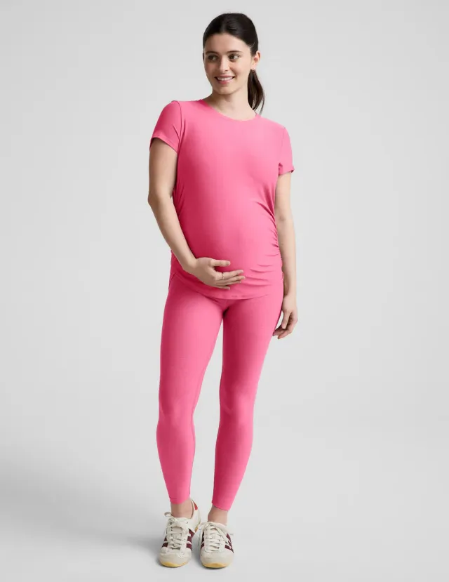 Beyond Yoga Spacedye Love the Bump Midi leggings Luscious Pink gravid