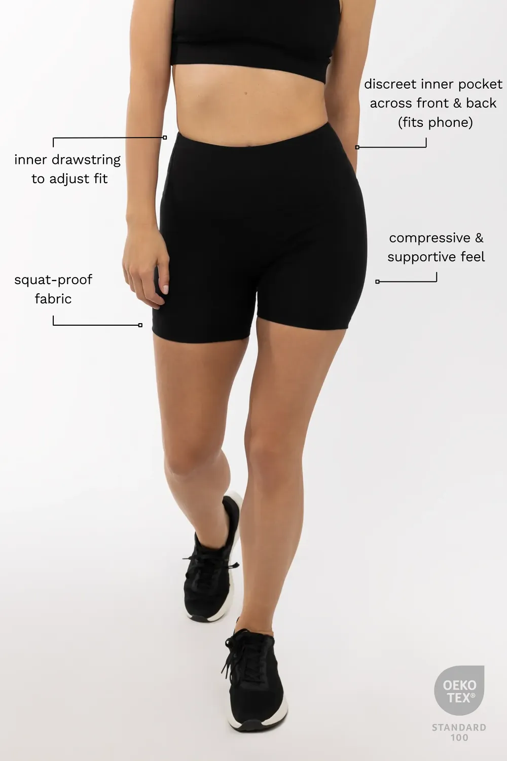 Tripulse Fitness Original Tencel träningsshorts svart hög midja
