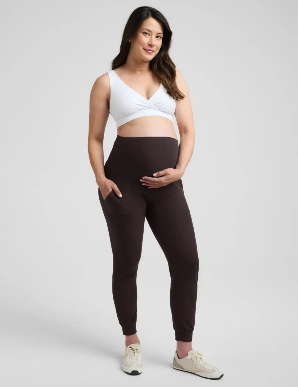 Beyond Yoga Spacedye Beyond the Bump gravidjogger Dark Chocolate mjuk