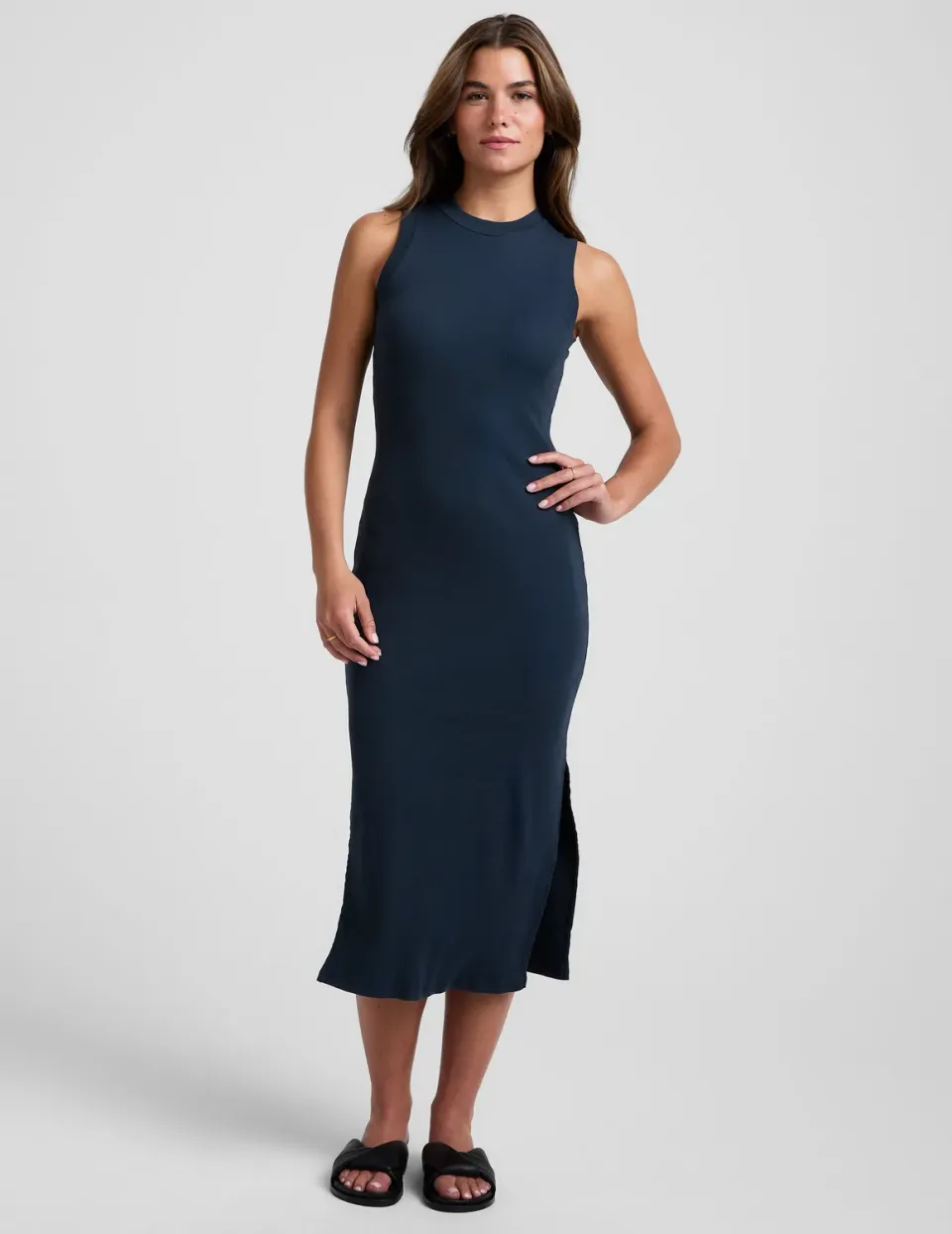 Beyond Yoga Rib Tank Dress klänning Nocturnal Navy midi