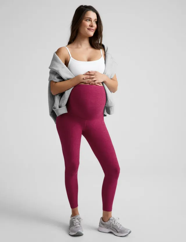 Beyond Yoga Spacedye Love the Bump Midi leggings Sangria Heather gravid