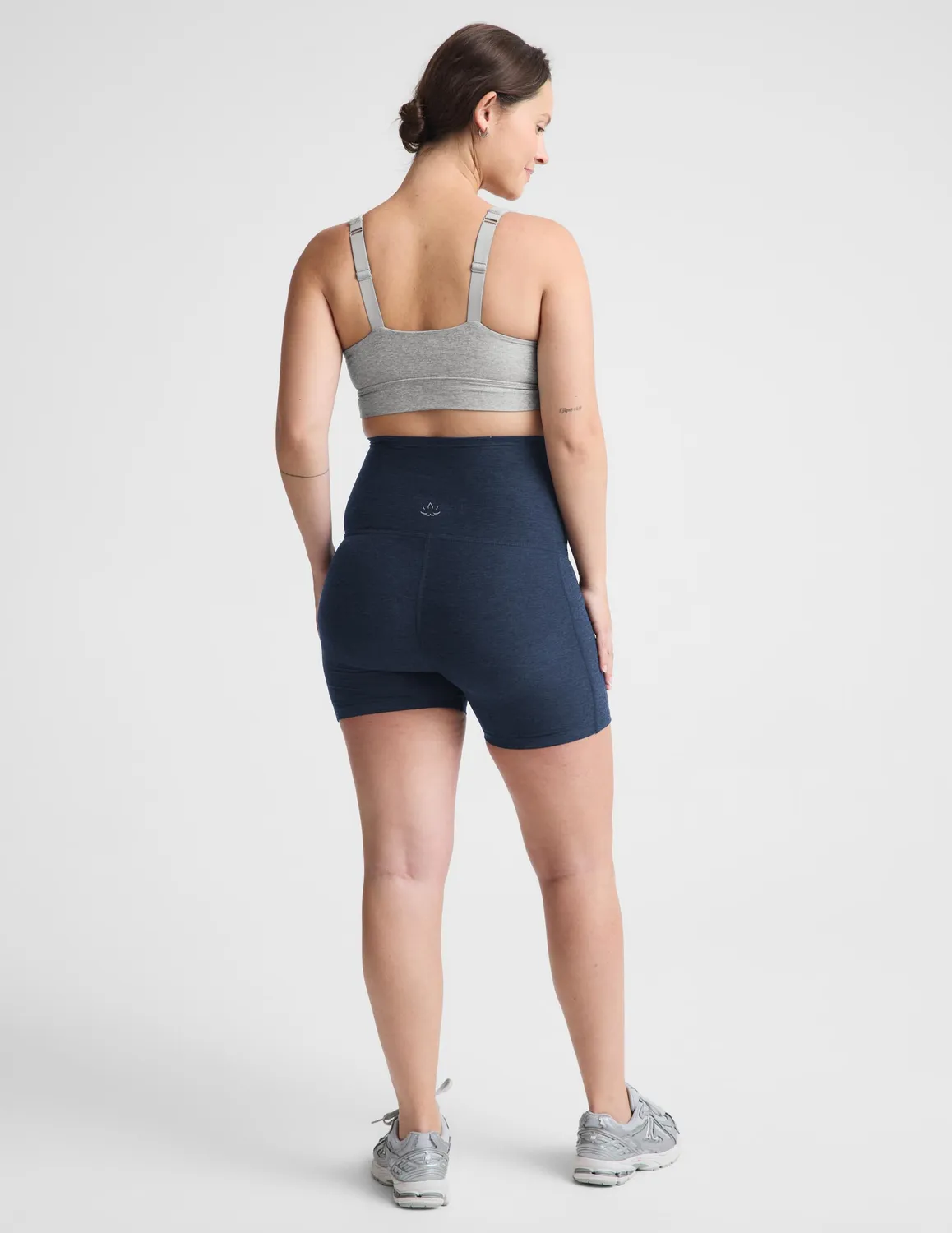 Beyond Yoga Spacedye Keep Pace 5" gravidshorts Nocturnal Navy stretch