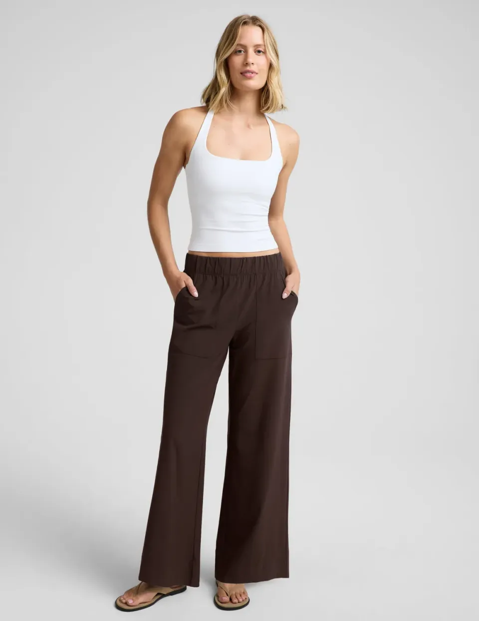 Beyond Yoga Easy Wide Leg Pant 31" byxor Dark Chocolate vida