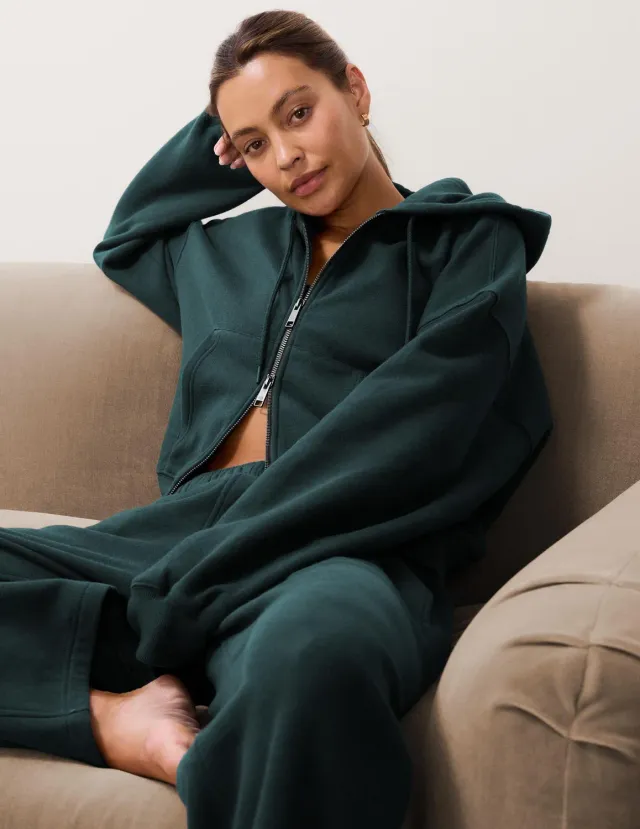 Beyond Yoga LuxeFleece 2.0 ziphoodie Dark Ivy bomull