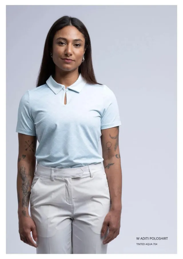 Cross Sportswear Aditi piké Chambray Blue dam golf