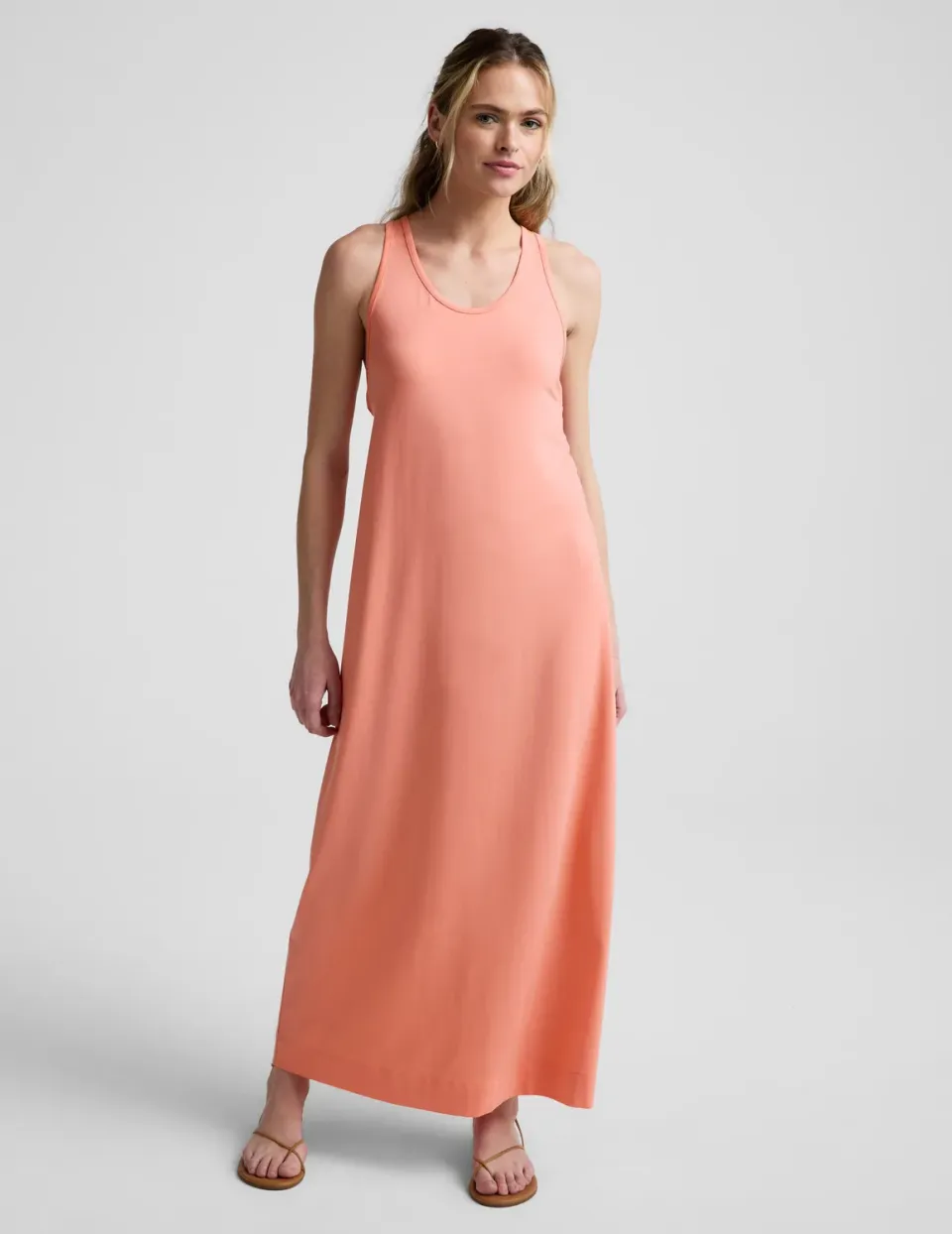Beyond Yoga A Cut Above Racerback Maxi Dress dreamsicle