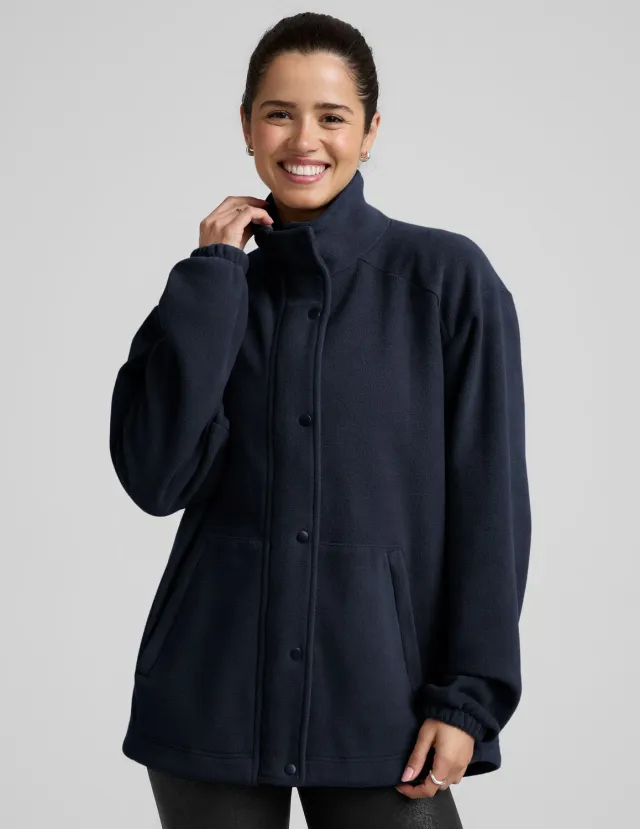 Beyond Yoga Explorer jacka Nocturnal Navy fleece