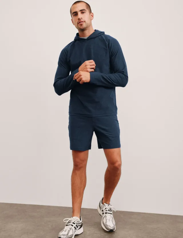 Beyond Yoga Spacedye Unlimited shorts Nocturnal Navy 7 tum