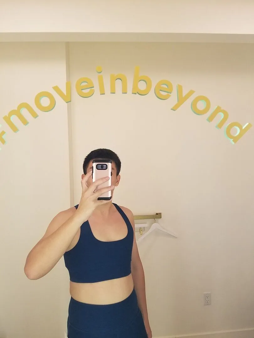 Beyond Yoga Spacedye Simplicity Long Line Bra 2.0 träningsbh Wild Flower Blue stöd