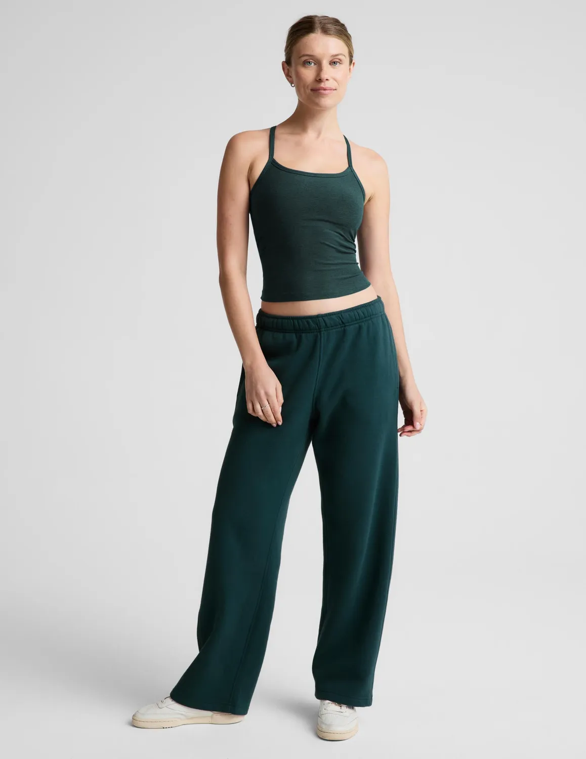 Beyond Yoga Spacedye Slim Racerback Midway Tank linne mörkgrön med stöd