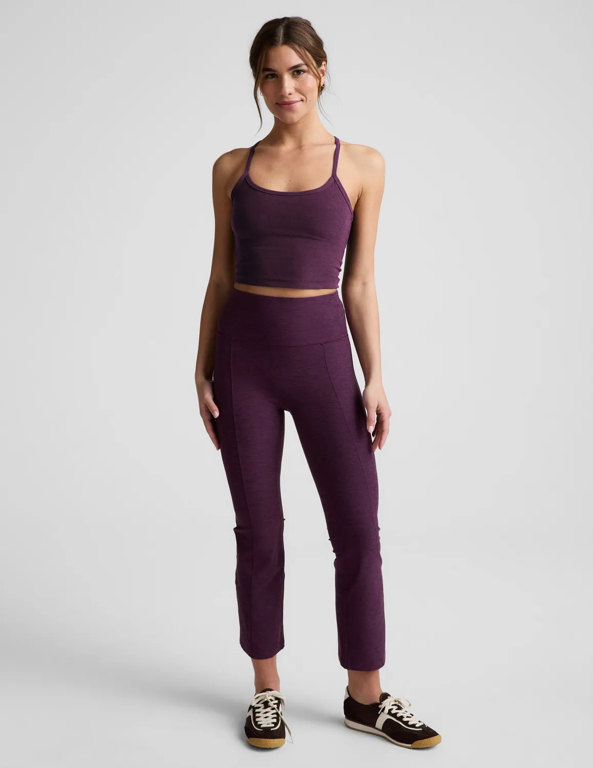 Beyond Yoga Spacedye Pintuck Kick Flare capribyxa Brilliant Blackberry flare