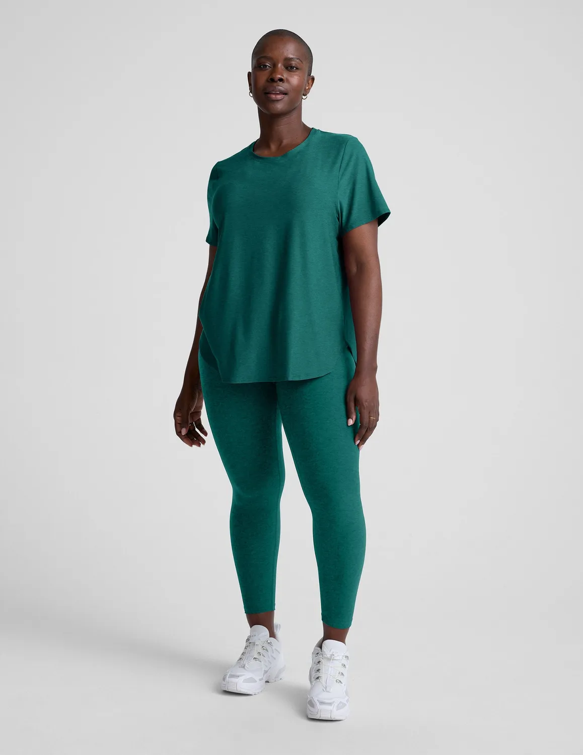 Beyond Yoga Featherweight On The Down Low T-shirt Teal Sea Heather sval