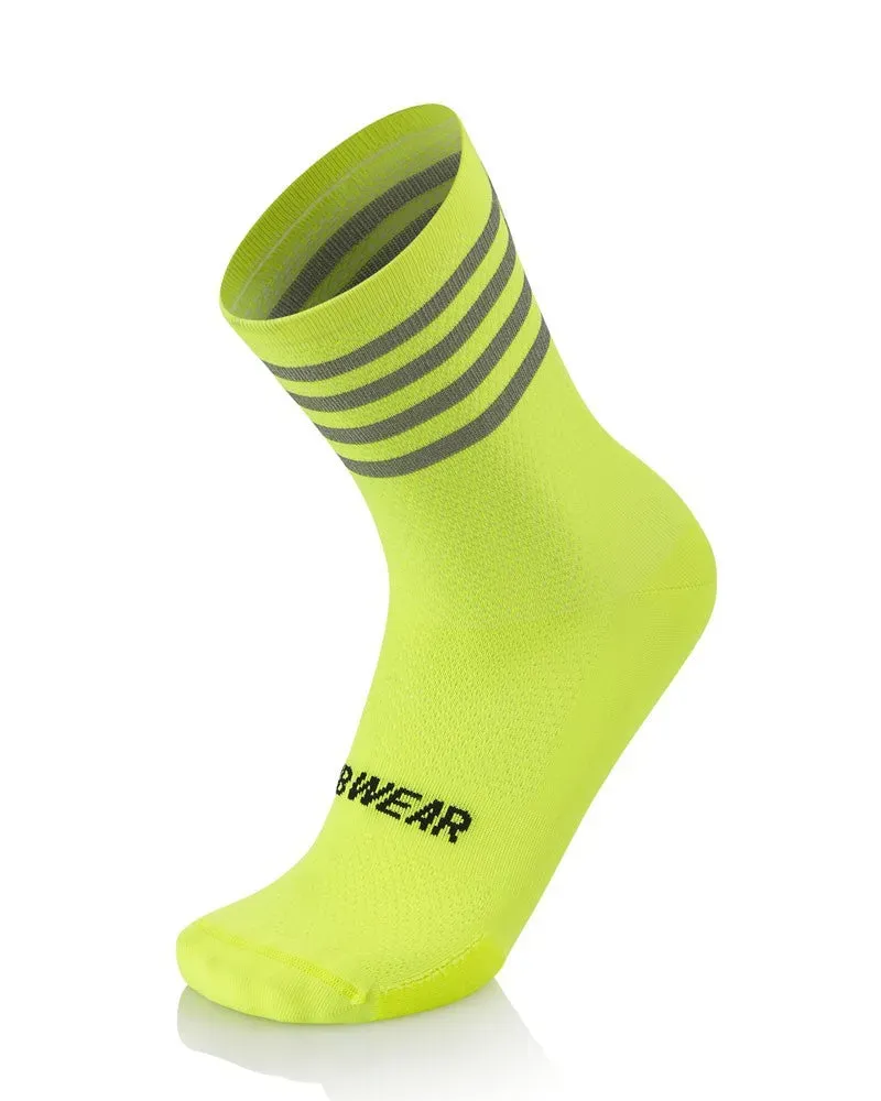 MB Wear Night Yellow Fluo cykelstrumpor gul 1 par – reflex