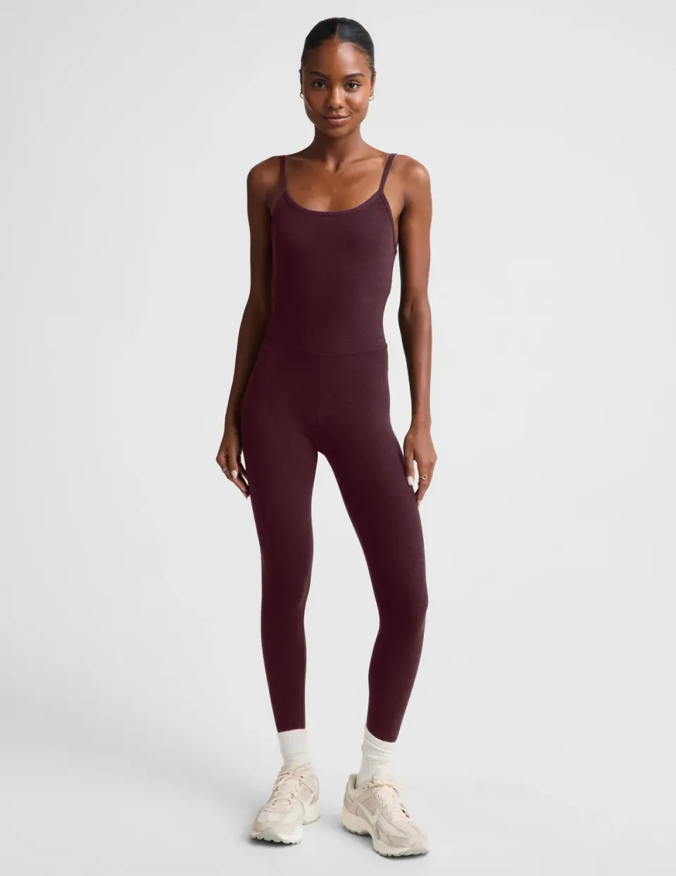 Beyond Yoga Spacedye Uplevel Midi Jumpsuit vinröd Cabernet