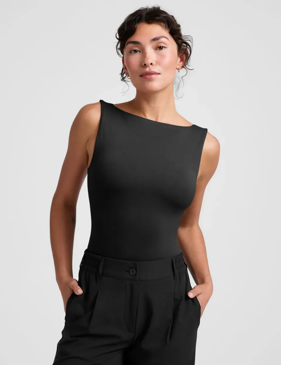 Beyond Yoga Eclipse Open Back Tank linne Black svart bh-linne