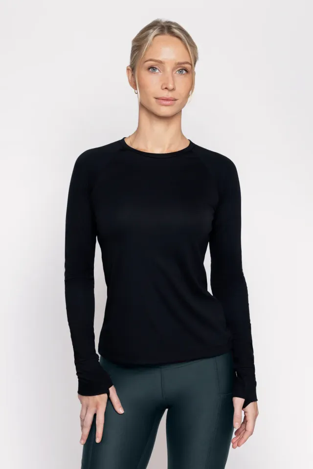 Tripulse LUX långärmad träningströja Eucalyptus Green Tencel