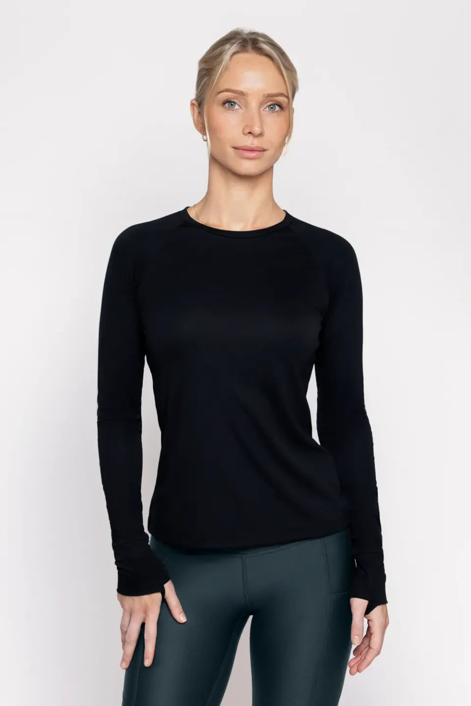 Tripulse LUX långärmad träningströja Eucalyptus Green Tencel