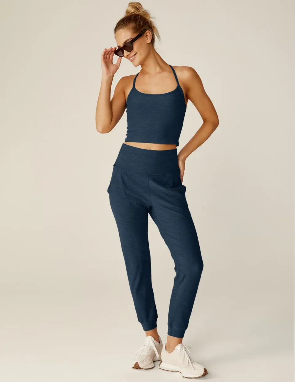Beyond Yoga Spacedye Midi Jogger mjukisbyxor Nocturnal Navy mjuk