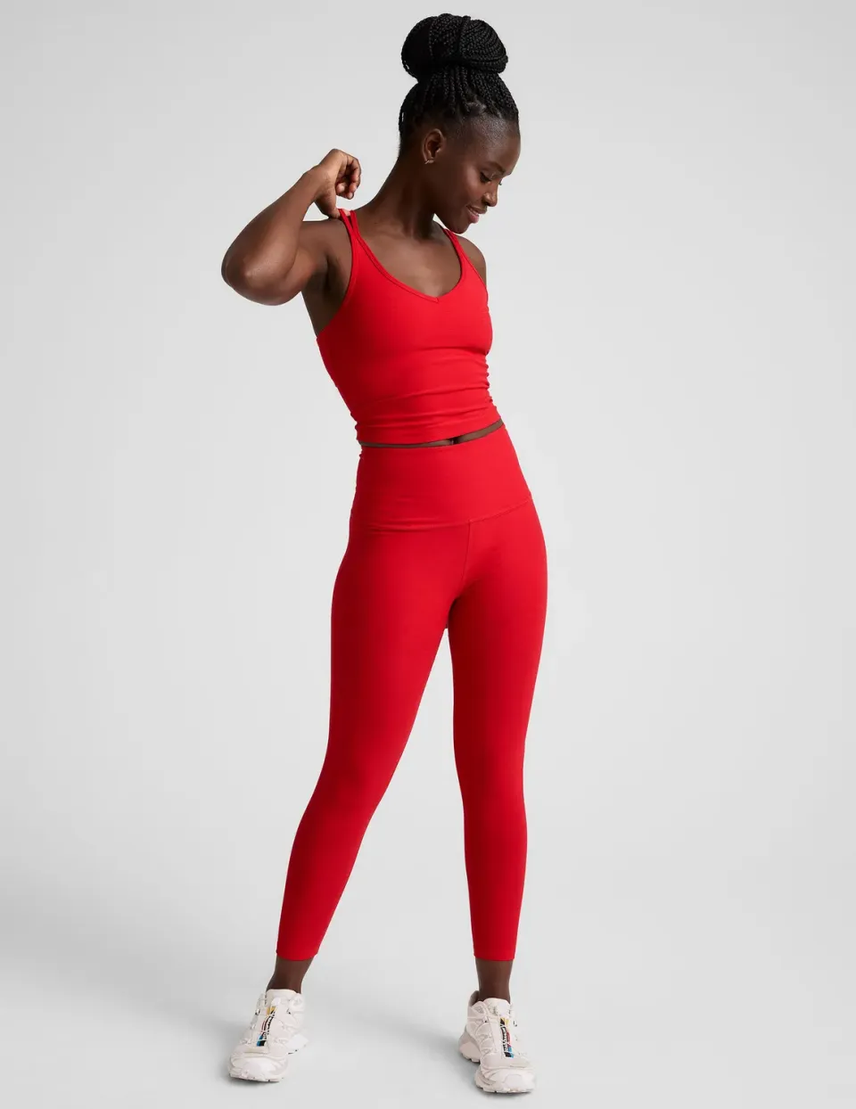 Beyond Yoga Spacedye Walk And Talk caprileggings Candy Apple Red